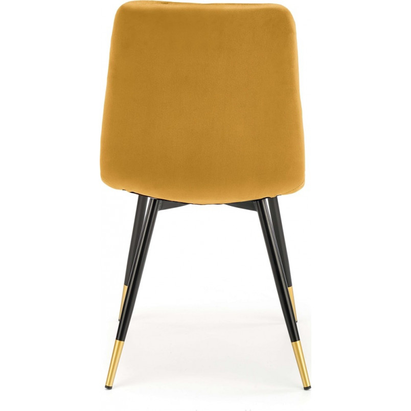 Krzesło ze złotymi nogami K438 musztardowe Halmar