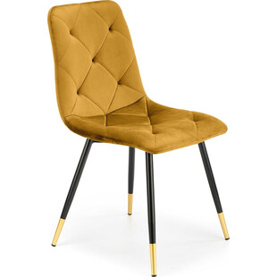 Krzesło ze złotymi nogami K438 musztardowe Halmar