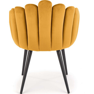 Krzesło welurowe z podłokietnikami K410 Velvet musztardowe Halmar