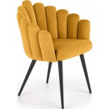 Krzesło welurowe z podłokietnikami K410 Velvet musztardowe Halmar