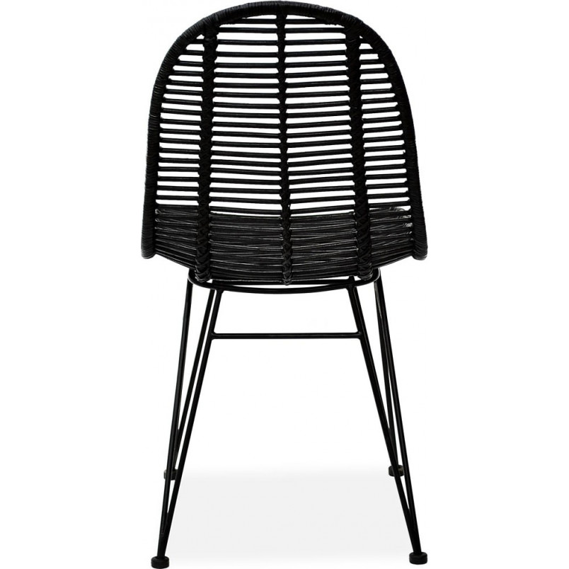 Krzesło rattanowe boho K337 czarne Halmar