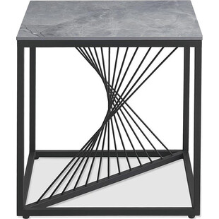 Stolik kwadratowy nowoczesny Infinity 55x55cm popielaty marmur / czarny Halmar