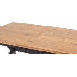 Stół rozkładany loft Gustavo 140x80cm dąb złoty / czarny Halmar