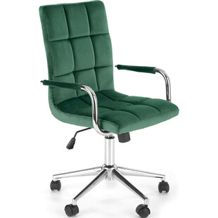Krzesło młodzieżowe do biurka Gonzo IV Velvet zielone Halmar