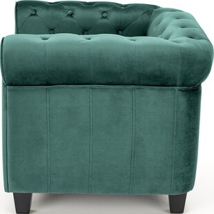 Fotel welurowy pikowany Eriksen ciemny zielony / czarny Halmar