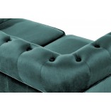 Sofa welurowa pikowana Eriksen 152cm ciemny zielony / czarny Halmar