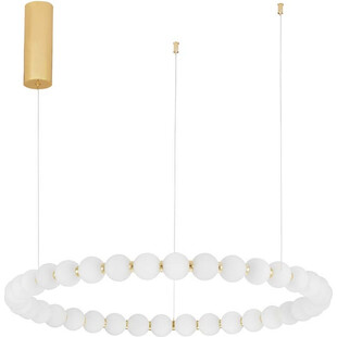 Lampa wisząca szklane kule glamour Moti LED 80cm biały opal / złoty