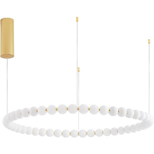 Lampa wisząca szklane kule glamour Moti LED 104cm biały opal / złoty