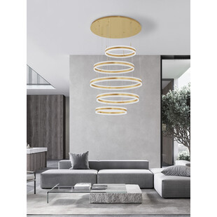 Lampa nowoczesna wiszące okręgi Dream LED 106cm złota
