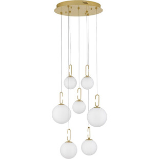 Lampa wisząca szklane kule glamour Grap LED VII 56,6cm biało-złota
