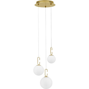 Lampa wisząca szklane kule glamour Grap III 39cm LED biało-złota