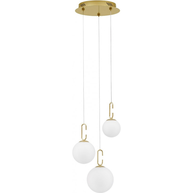 Lampa wisząca szklane kule glamour Grap III 39cm LED biało-złota