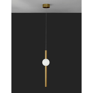 Lampa wisząca glamour Ball Stripe LED 12cm złoty / opal
