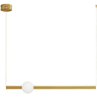 Lampa wisząca glamour Ball Stripe LED 92cm złoty / opal