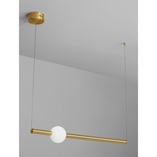 Lampa wisząca glamour Ball Stripe LED 92cm złoty / opal