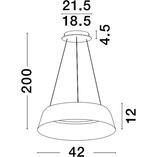 Lampa wisząca okrągła Tessa LED 42cm biały / szampański