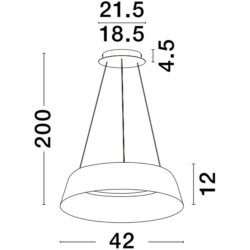 Lampa wisząca okrągła Tessa LED 42cm czarny / szampański