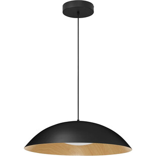 Lampa wisząca skandynawska Classy LED 60cm czarny / drewno