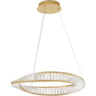 Lampa wisząca kryształowa glamour Queen Shape LED 60cm przeźroczysty / złoty