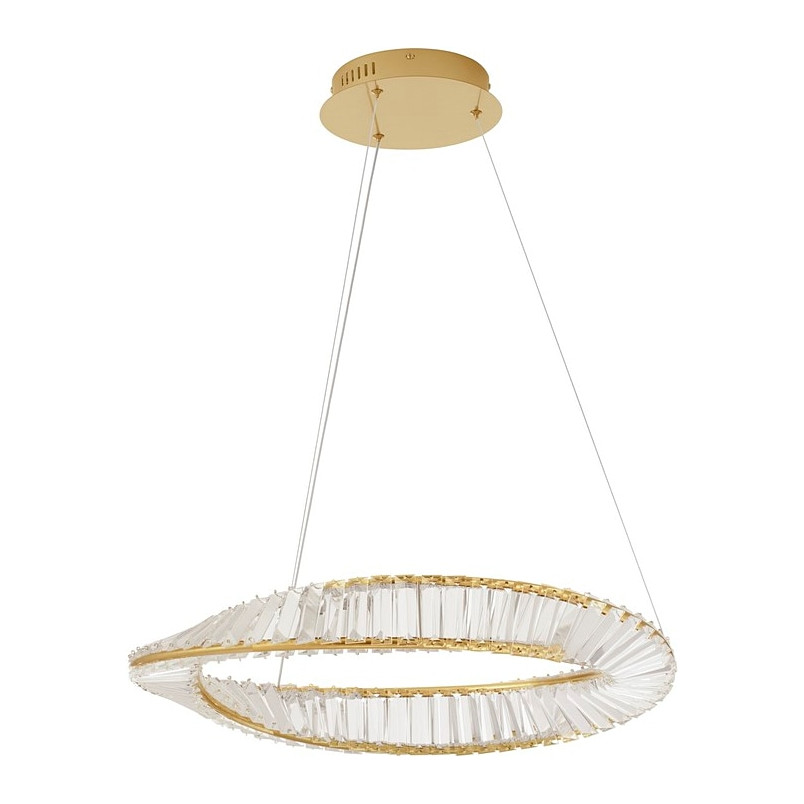Lampa wisząca kryształowa glamour Queen Shape LED 60cm przeźroczysty / złoty