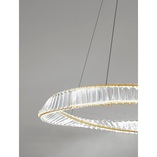 Lampa wisząca kryształowa glamour Queen Shape LED 80cm przeźroczysty / złoty