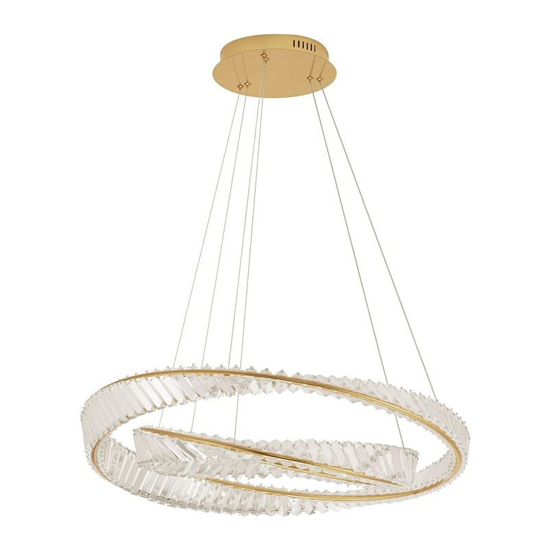 Lampa wisząca kryształowa glamour Queen Shape LED II 80cm przeźroczysty / złoty