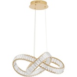 Lampa wisząca kryształowa glamour Fiore LED 60cm przeźroczysty / złoty