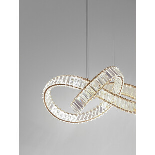Lampa wisząca kryształowa glamour Fiore LED 60cm przeźroczysty / złoty