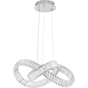Lampa wisząca kryształowa glamour Fiore LED 60cm przeźroczysty / chrom