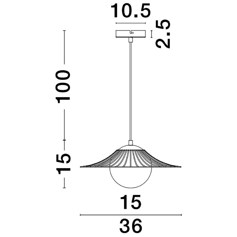 Lampa wisząca szklana kula Barret 36cm biały / czarny