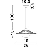 Lampa wisząca szklana kula Barret 36cm biały / czarny