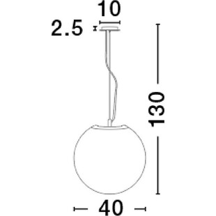 Lampa wisząca szklana kula Minge 40cm biała