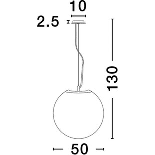 Lampa wisząca szklana kula Minge 50cm biała
