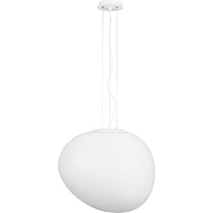 Lampa wisząca szklana designerska Sasso 44cm biała