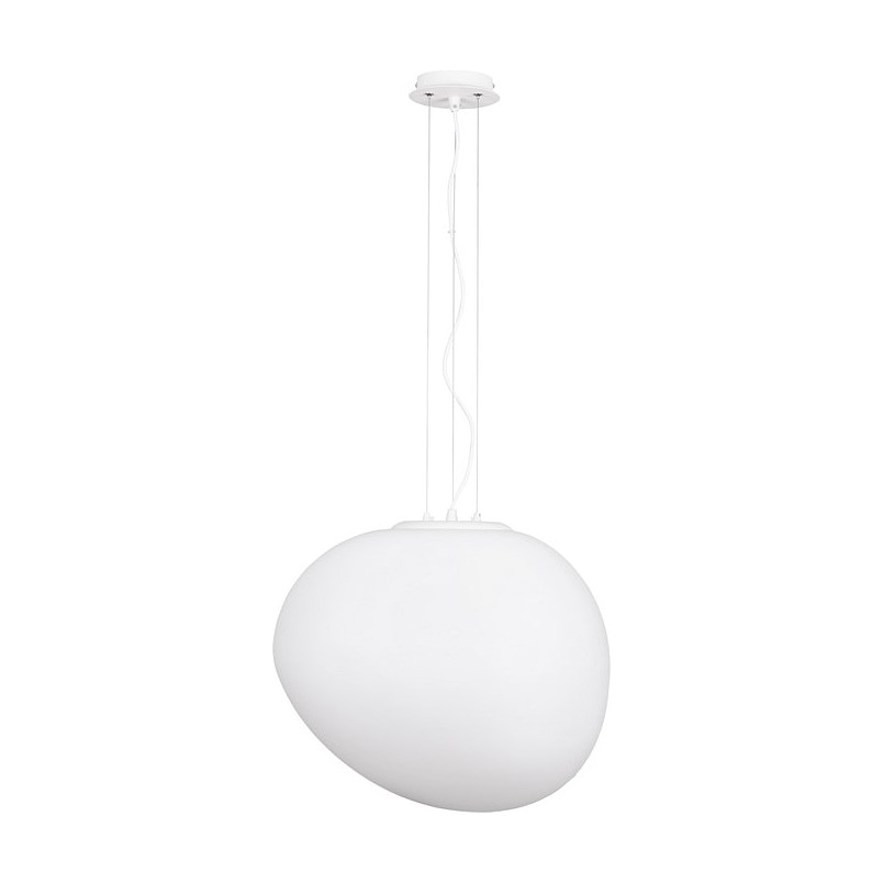 Lampa wisząca szklana designerska Sasso 44cm biała