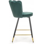 Krzesło barowe welurowe "muszelka" H106 67cm ciemny zielony Halmar