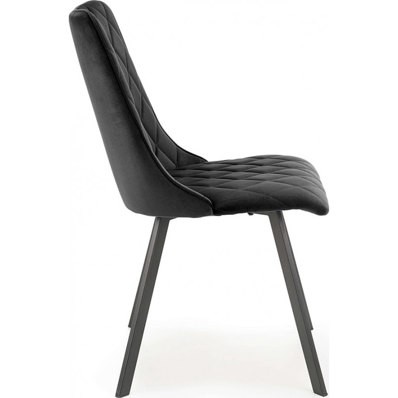 Krzesło welurowe pikowane K450 czarne Halmar