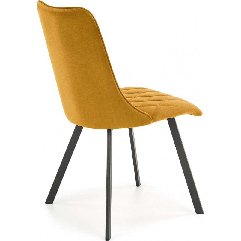 Krzesło welurowe pikowane K450 musztardowe Halmar