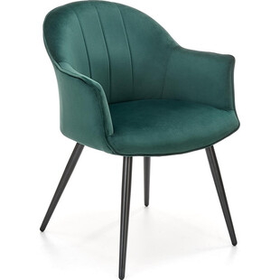 Krzesło fotelowe welurowe K468 zielone Halmar