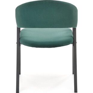 Krzesło welurowe z podłokietnikami K473 ciemny zielony / czarny Halmar