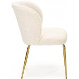 Krzesło bouclé ze złotymi nogami K474 kremowe