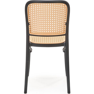 Krzesło z tworzywa boho K483 naturalny / czarny Halmar