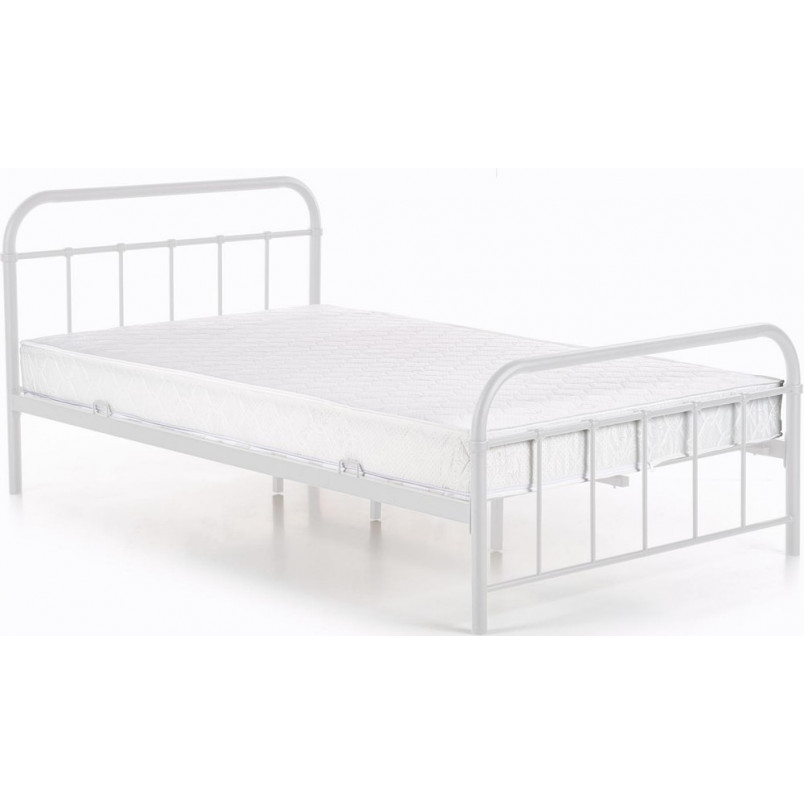 Łóżko metalowe jednoosobowe Linda 120x200cm białe Halmar
