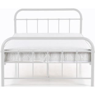 Łóżko metalowe jednoosobowe Linda 120x200cm białe Halmar