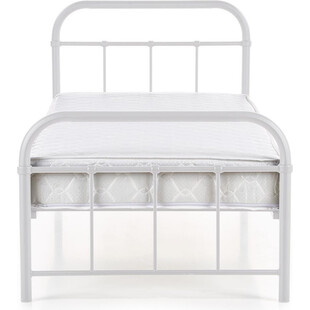 Łóżko metalowe jednoosobowe Linda 90x200cm białe Halmar