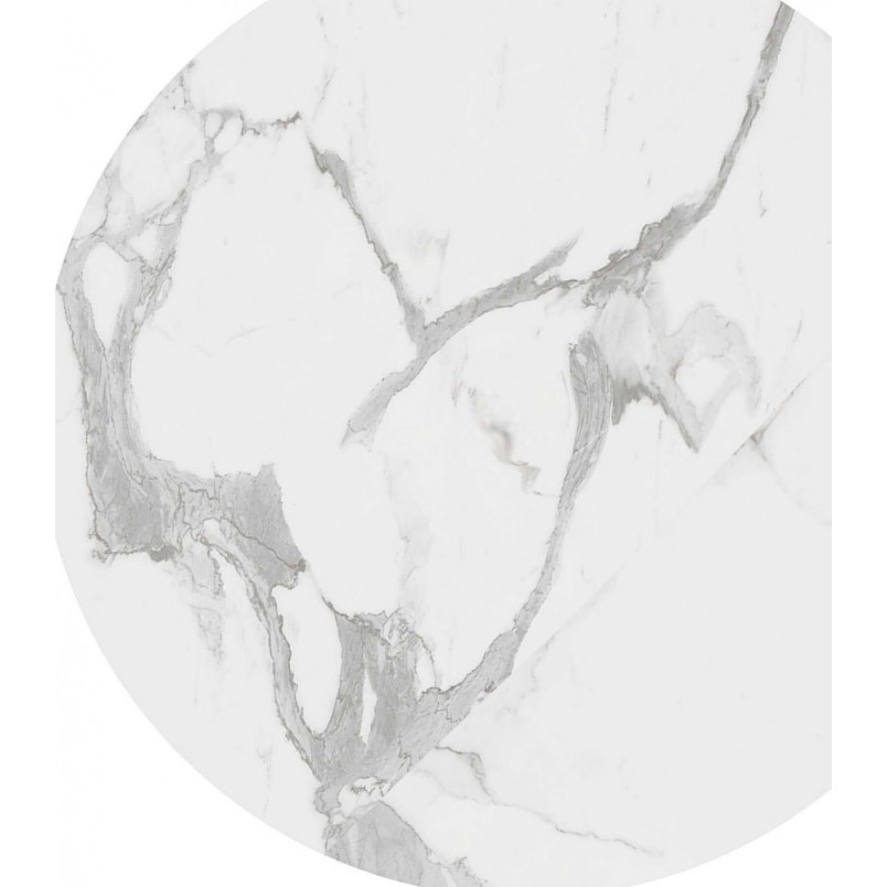Zestaw stolików okrągłych Oreo biały marmur / czarny Halmar