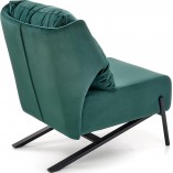 Fotel welurowy designerski Victus ciemny zielony / czarny Halmar
