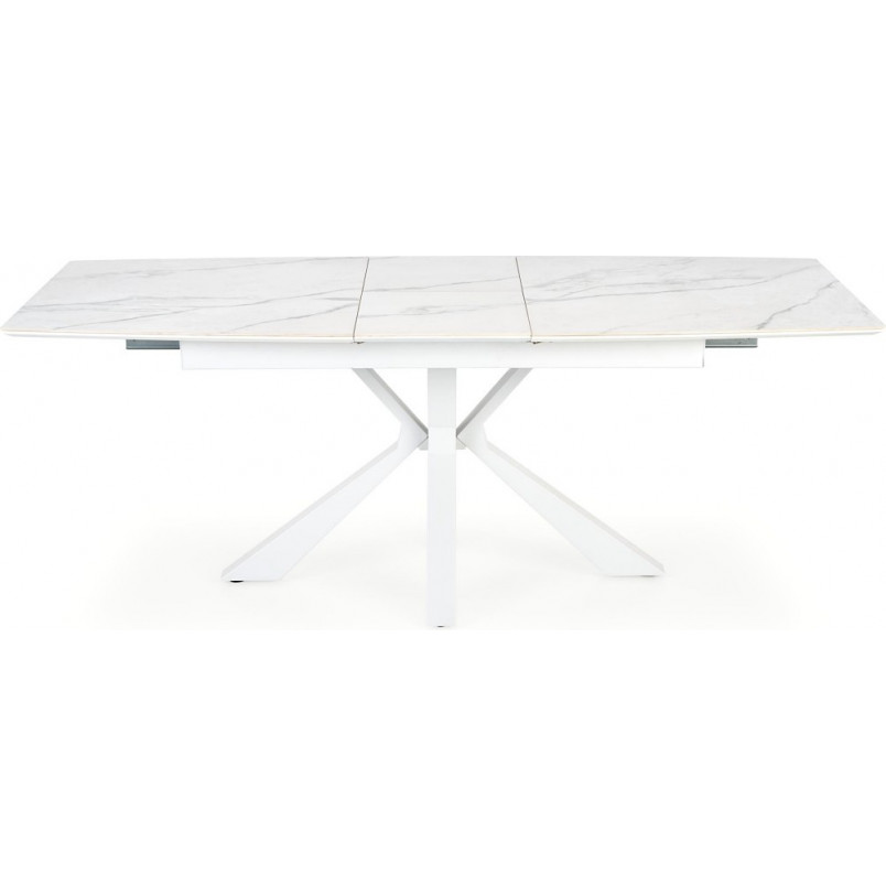 Stół rozkładany glamour Vivaldi 160x89cm biały marmur / biały Halmar