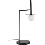 Lampa stołowa szklana kula designerska Morgan opal / czarny