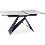 Stół rozkładany nowoczesny Westin SG 120x80cm biały marmur / czarny mat Signal